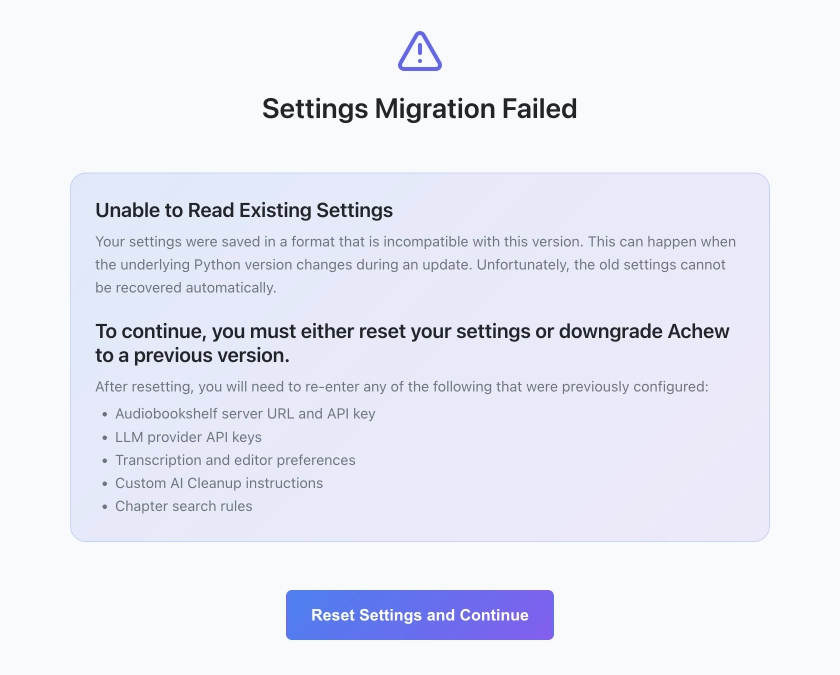 Migration failed